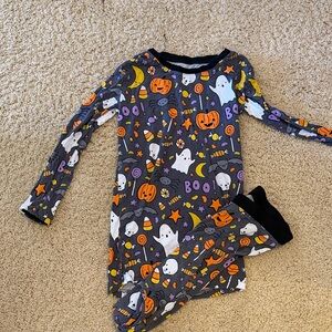 Little Sleepies Halloween Ghost Pajama Set - Gray, Orange, Purple